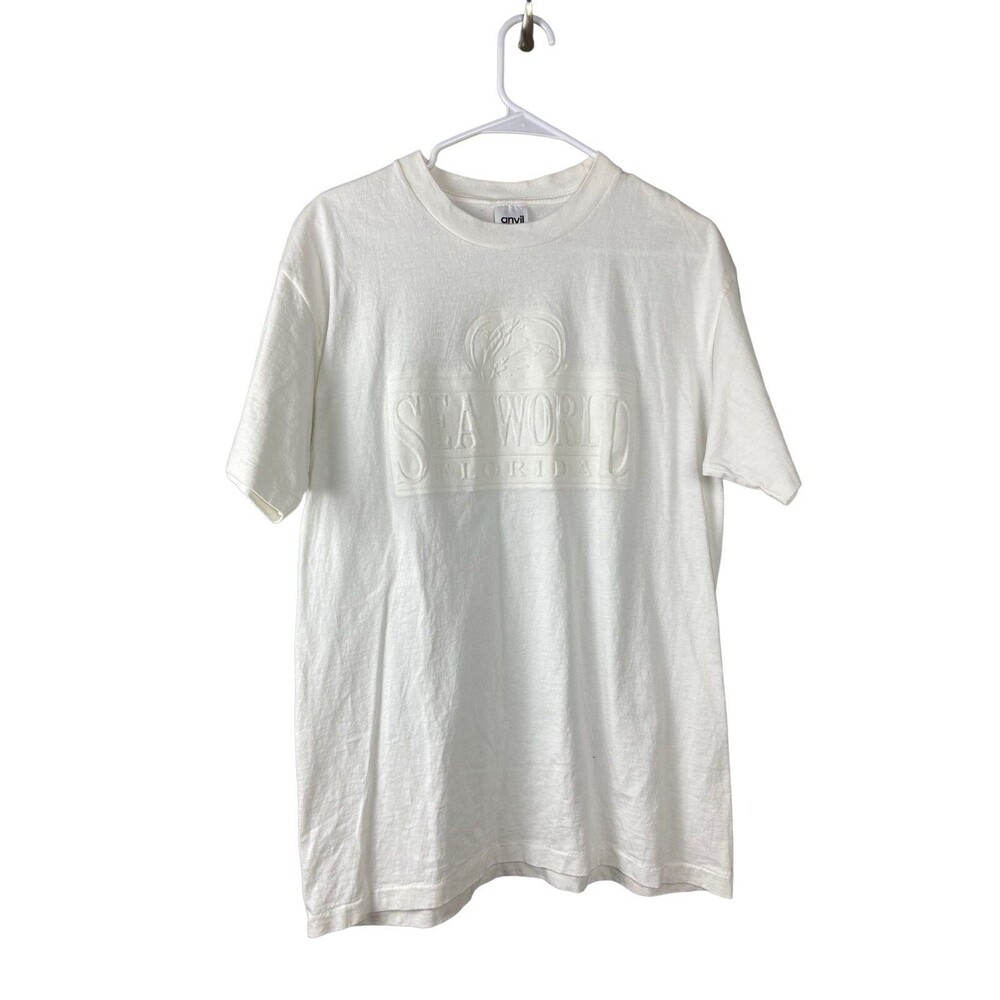 Vintage Sea World Florida White Whale Single Stitch USA T Shirt Large